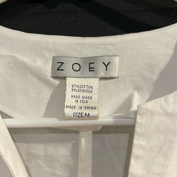 Zoey white zipper tunic size medium women’s - Picture 2 of 8